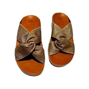 FIT FLOP TWISS CRYSTAL SLIDE PLATINO